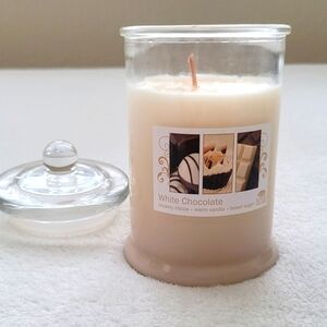 White Chocolate Scented Candle NEW Glass Covered Jar | Made in USA